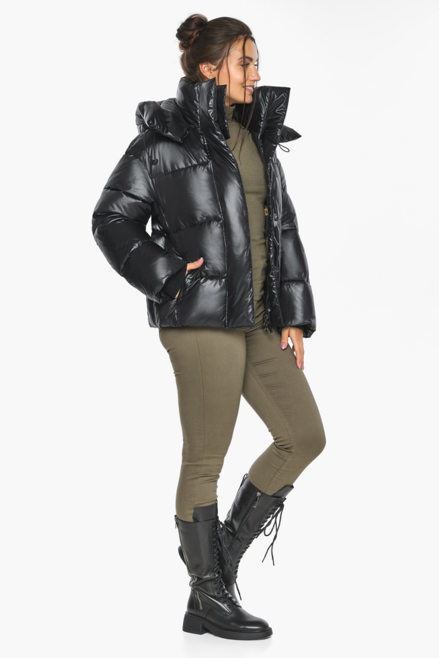 Черная брендовая куртка женская зимняя модель 44210 Braggart "Angel's Fluff" фото 2