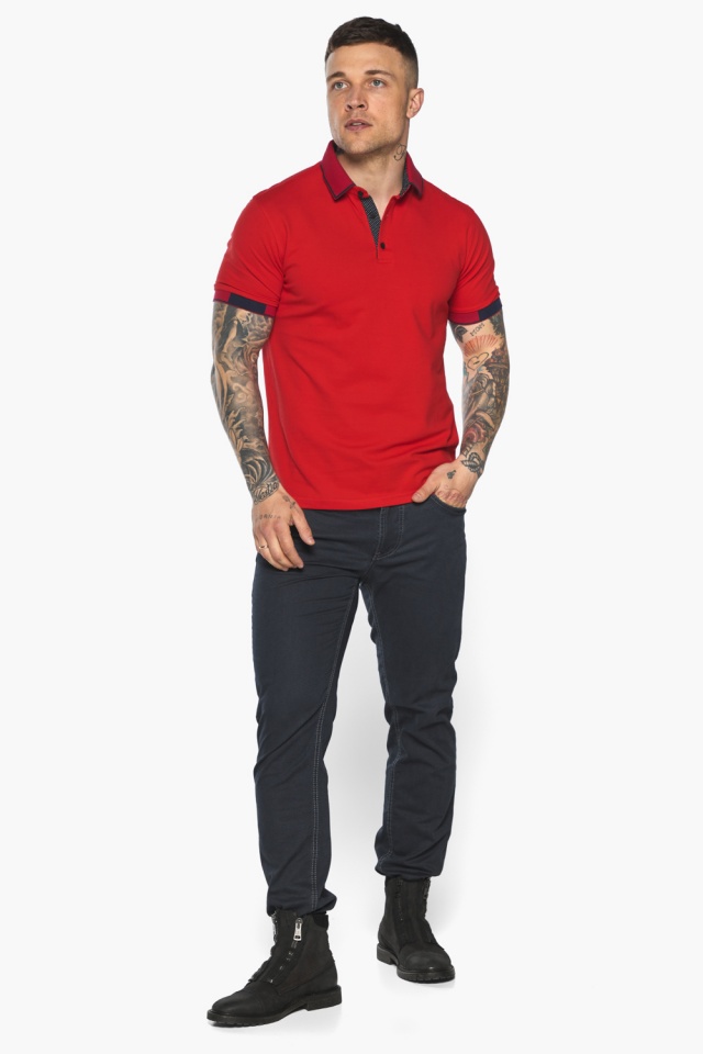 Красная модная футболка поло мужская модель 5640 Braggart фото 4