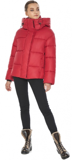 Красная 1 женская куртка в спортивном стиле осенняя модель 60085  фото 1