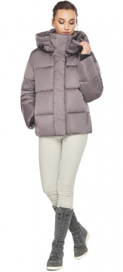 Объёмная женская курточка весенняя цвета пудры модель 60085  фото 1