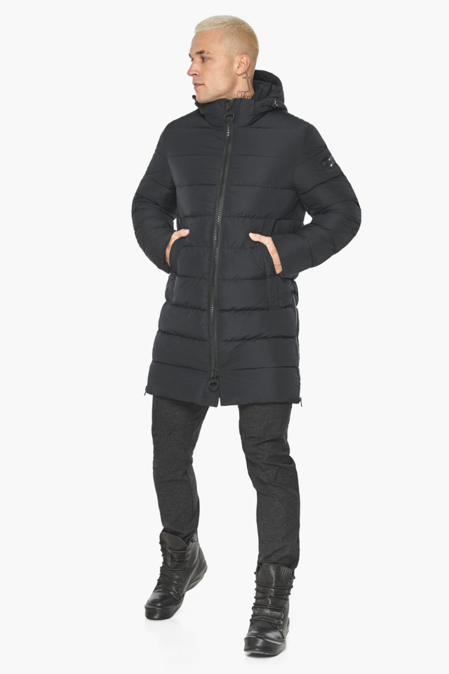 Чёрная зимняя куртка мужская фирменная модель 49032 Braggart "Aggressive" фото 2
