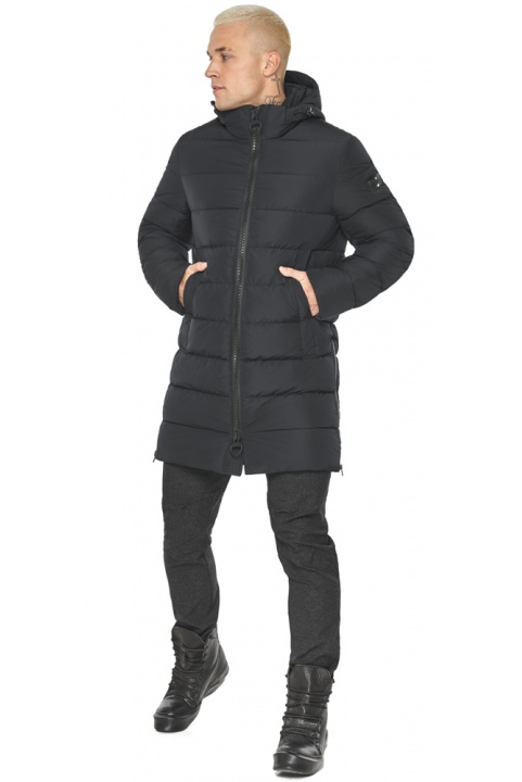 Чёрная зимняя куртка мужская фирменная модель 49032 Braggart "Aggressive" фото 1