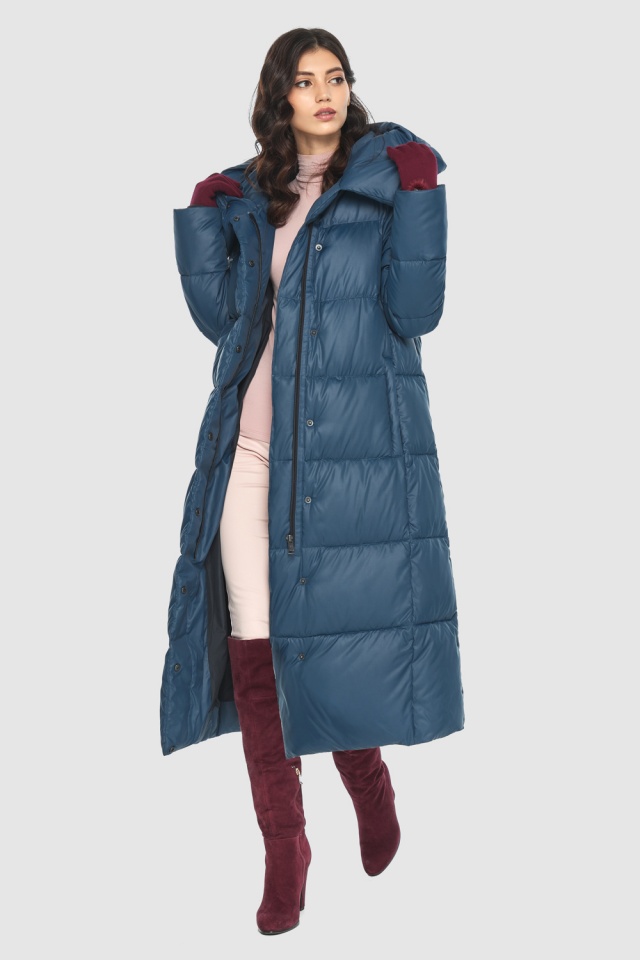 Куртка женская синяя 1 с искусственным наполнителем модель M6530  фото 2