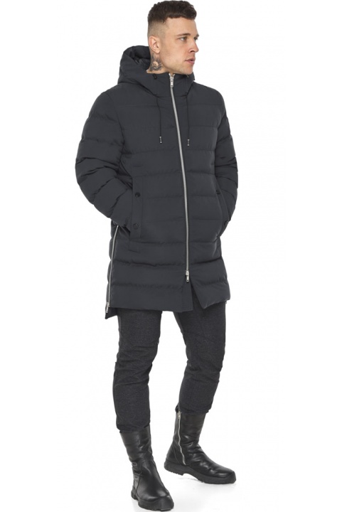 Графитовая стильная мужская куртка на зиму модель 49023 Braggart "Aggressive" фото 1