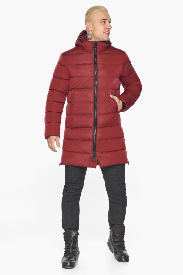 Бордовая куртка мужская с тёплой подкладкой модель 49032 Braggart "Aggressive" фото 2
