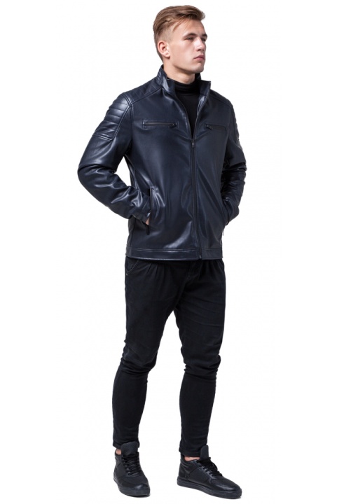 Современная подростковая куртка для мальчика тёмно-синяя модель 2612 Braggart "Youth" фото 1