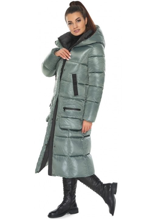 Зимняя турмалиновая женская куртка на молнии и кнопках модель 59233 Braggart "Angel's Fluff" фото 1