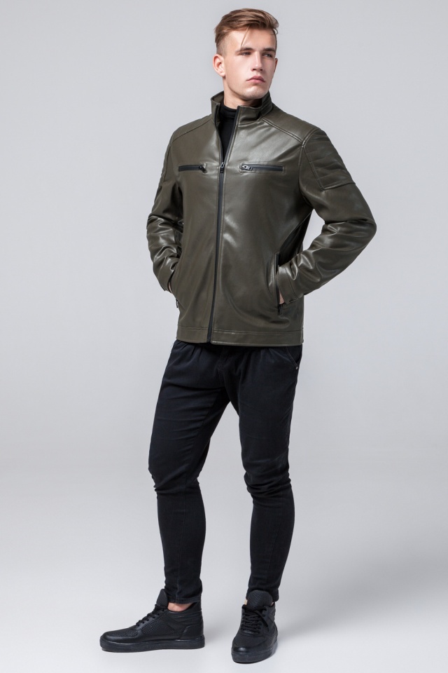 Куртка мужская осенне-весенняя короткая цвета хаки модель 2612 Braggart "Youth" фото 2