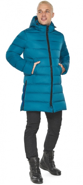 Бирюзовая куртка мужская модная для зимы модель 49032 Braggart "Aggressive" фото 1