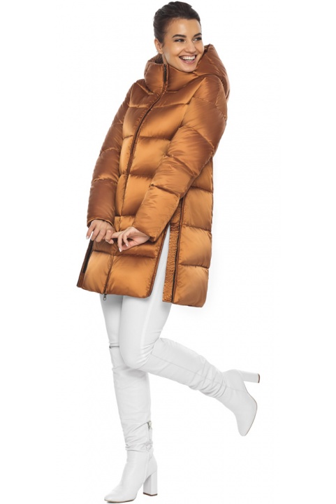 Жіноча тепла куртка колір сієна модель 51120 Braggart "Angel's Fluff" фото 1