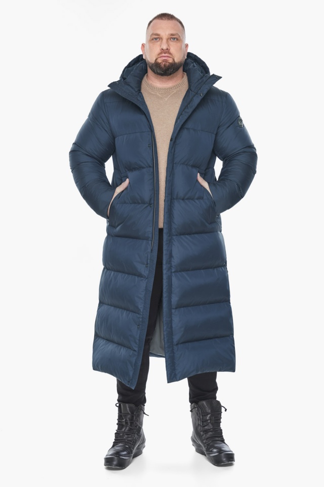 Синяя мужская лаконичная куртка большого размера для зимы модель 53300 Braggart "Titans" фото 3