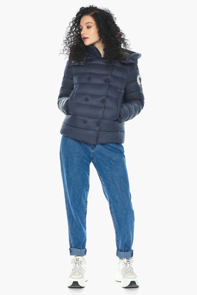 Куртка оригинальная женская осенне-весенняя темно-синяя модель 22150 Youth фото 2