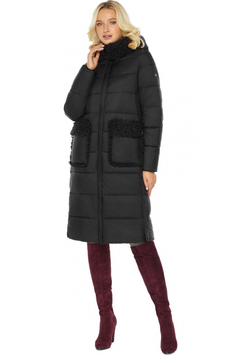 Женская куртка длинная чёрная на зиму модель 47575 Braggart "Angel's Fluff" фото 1