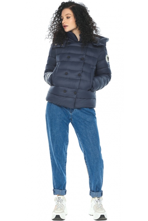 Куртка оригинальная женская осенне-весенняя темно-синяя модель 22150 Youth фото 1