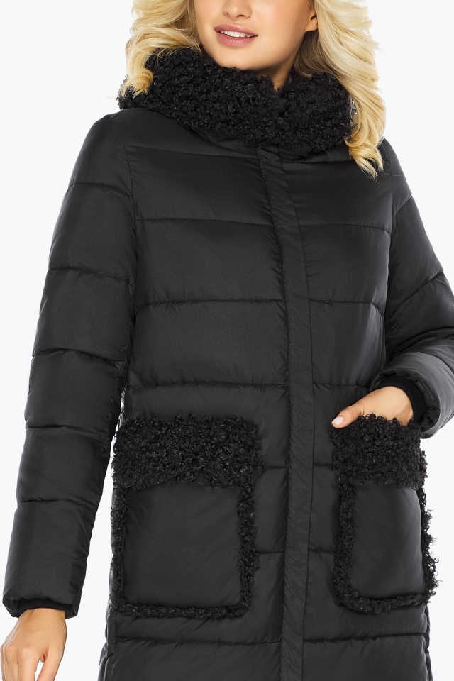 Женская куртка длинная чёрная на зиму модель 47575 Braggart "Angel's Fluff" фото 9