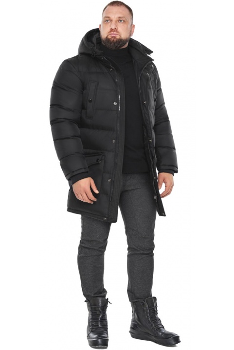 Чёрная мужская куртка с оригинальными карманами модель 63411 Braggart "Dress Code" фото 1