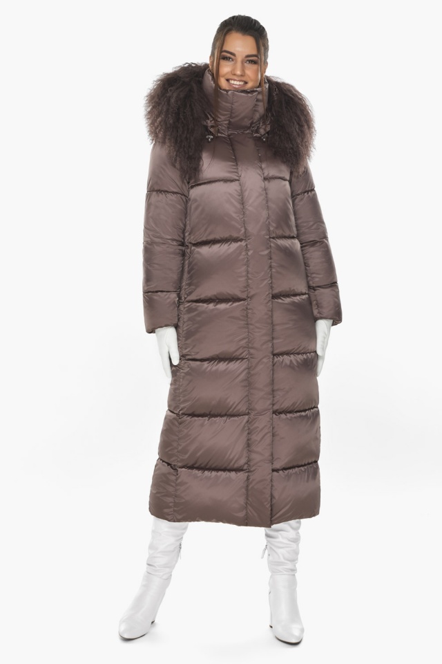 Жіноча куртка брендова зимова колір сепія модель 59130 Braggart "Angel's Fluff" фото 3