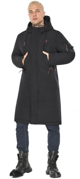 Чоловіча зимова сучасна курточка в чорному кольорі модель 63944 Braggart "Arctic" фото 1