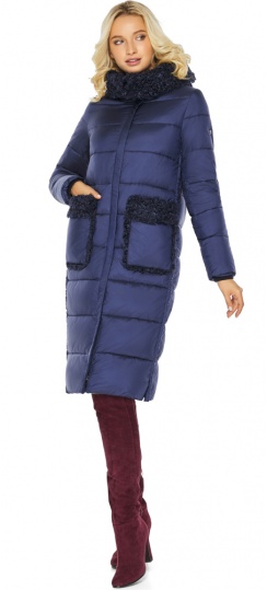 Куртка женская на молнии зимняя цвет синий бархат модель 47575 Braggart "Angel's Fluff" фото 1