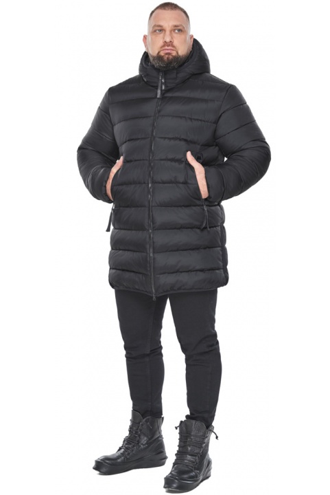 Мужская чёрная куртка большого размера с высоким воротником модель 53661 Braggart "Titans" фото 1