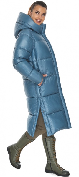 Жіноча лаконічна куртка аквамаринового кольору модель 53631 Braggart "Angel's Fluff" фото 1