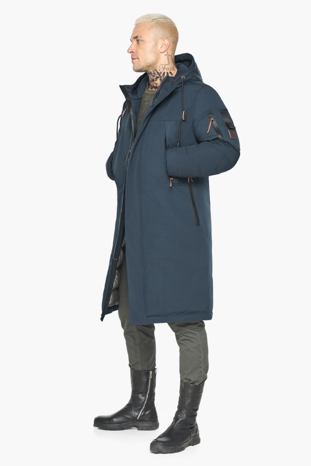 Тёмно-синяя куртка мужская зимняя с манжетами модель 63944 Braggart "Arctic" фото 3