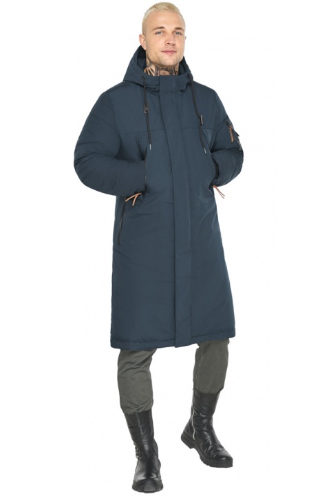 Тёмно-синяя куртка мужская зимняя с манжетами модель 63944 Braggart "Arctic" фото 1