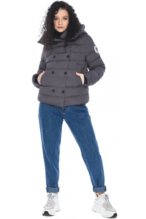 Графитовая куртка с манжетами женская осенне-весенняя модель 22150 Youth фото 1