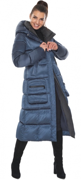 Сапфировая женская куртка с капюшоном модель 59230 Braggart "Angel's Fluff" фото 1