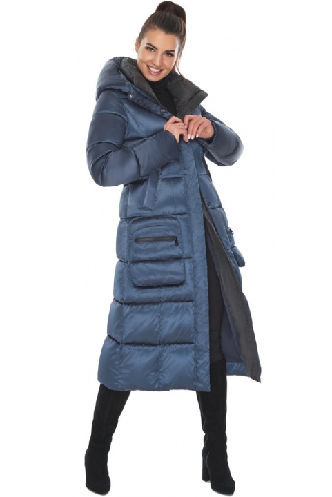 Сапфірова жіноча куртка з капюшоном модель 59230 Braggart "Angel's Fluff" фото 1