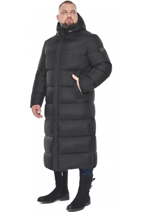 Чёрная мужская зимняя куртка большого размера с разрезами модель 53300 Braggart "Titans" фото 1