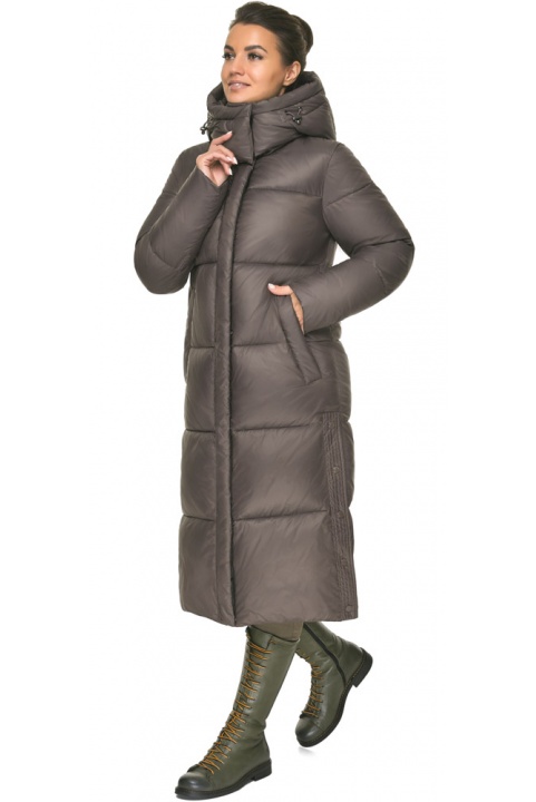 Зимняя тауповая женская куртка на змейке модель 52650 Braggart "Angel's Fluff" фото 1