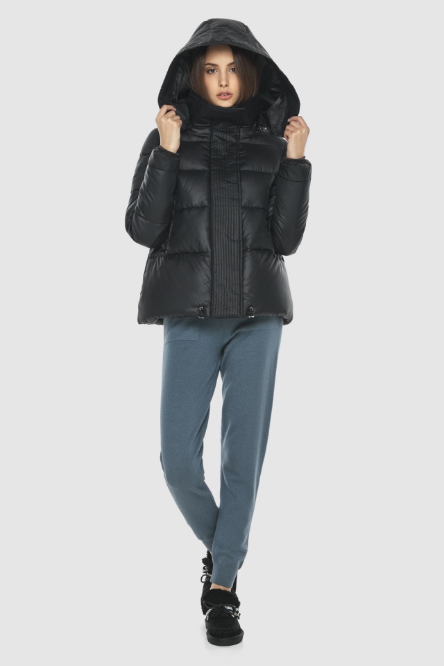 Чёрная женская курточка осенне-весенняя модель M6981 Moc – Ajento – Vivacana фото 2