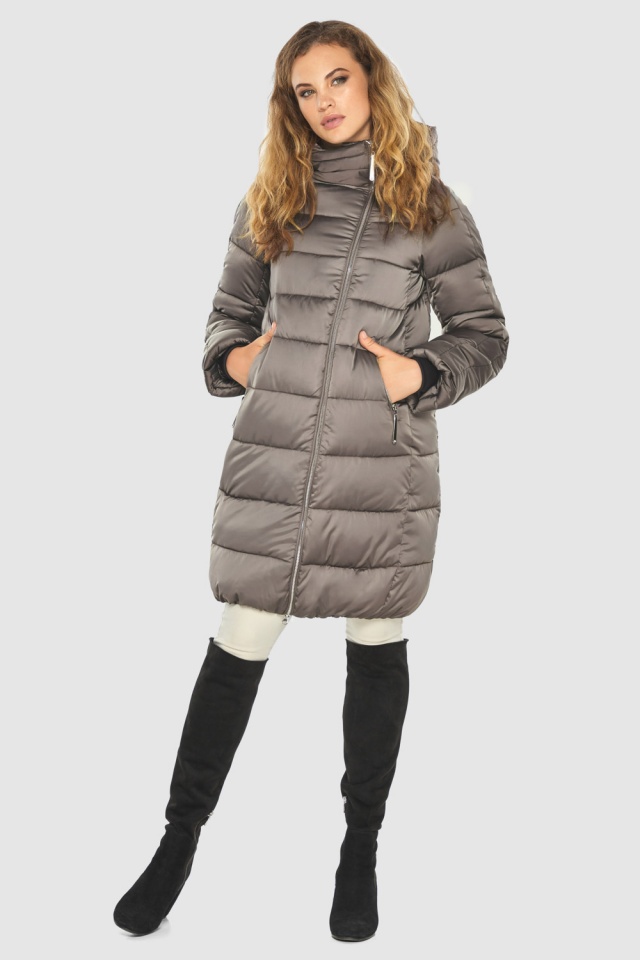 Женская весенняя капучиновая куртка с качественной фурнитурой модель 60048  фото 8