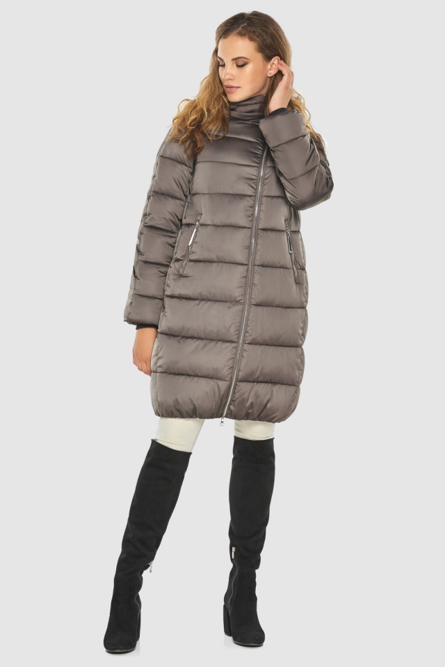 Женская весенняя капучиновая куртка с качественной фурнитурой модель 60048  фото 6