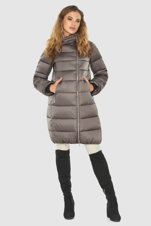 Женская весенняя капучиновая куртка с качественной фурнитурой модель 60048  фото 2
