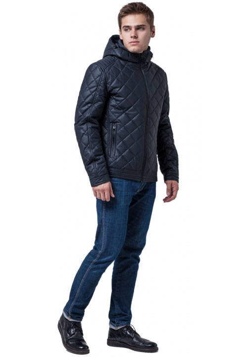 Темно-синя молодіжна коротка куртка осінньо-весняна чоловіча модель 2072 Braggart "Youth" фото 1