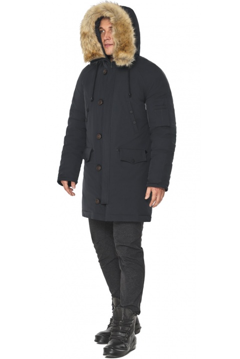 Куртка тёплая мужская графитового цвета на зиму модель 41255 Braggart "Arctic" фото 1