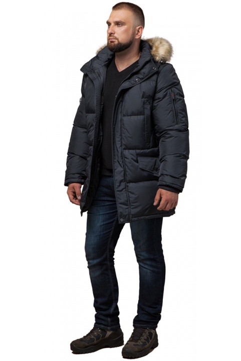 Классическая мужская зимняя куртка большого размера графитовя модель 2084 Braggart "Titans" фото 1