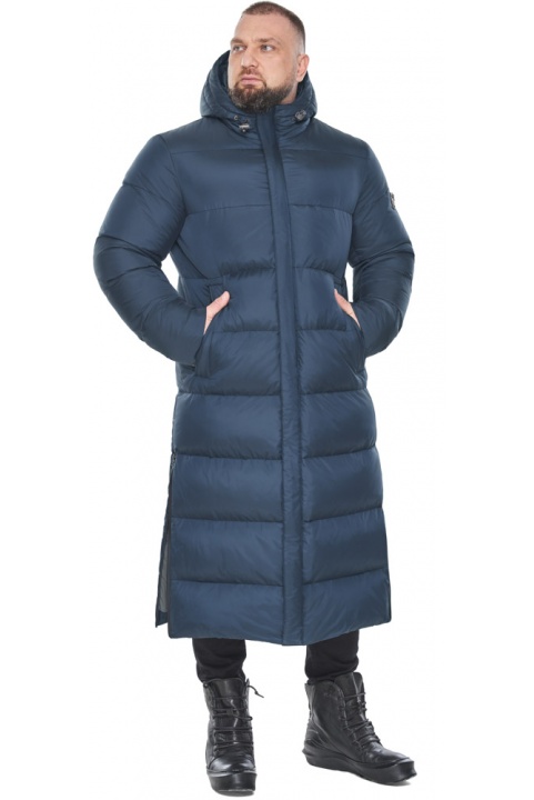 Синяя мужская удлинённая куртка большого размера на зиму модель 53300 Braggart "Titans" фото 1