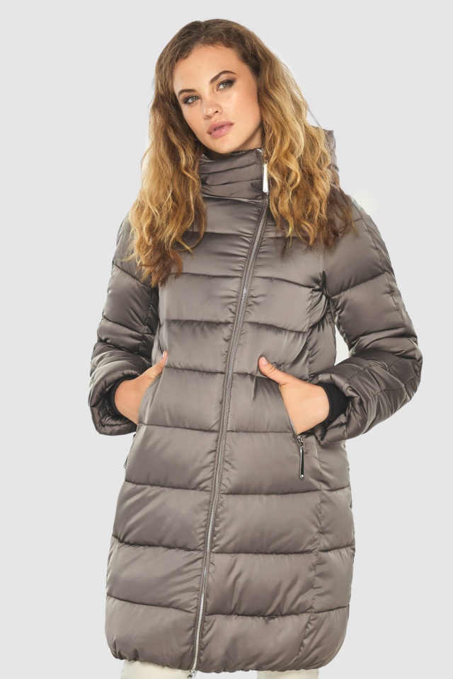 Женская весенняя капучиновая куртка с качественной фурнитурой модель 60048  фото 4