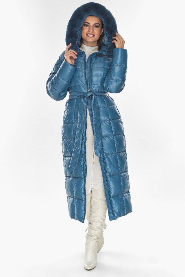 Зимова жіноча повсякденна курточка в аквамариновому кольорі модель 59485 Braggart "Angel's Fluff" фото 3