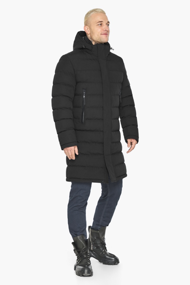 Брендовая чёрная куртка мужская на зиму модель 51801 Braggart "Dress Code" фото 2