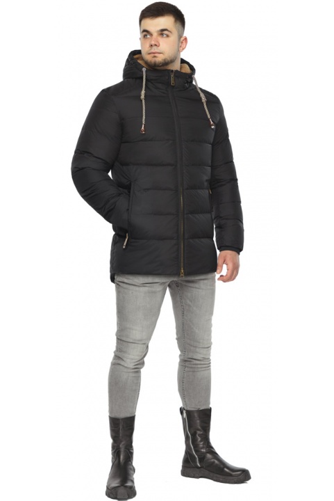 Зимняя мужская короткая куртка в чёрном цвете модель 63537 Braggart "Aggressive" фото 1