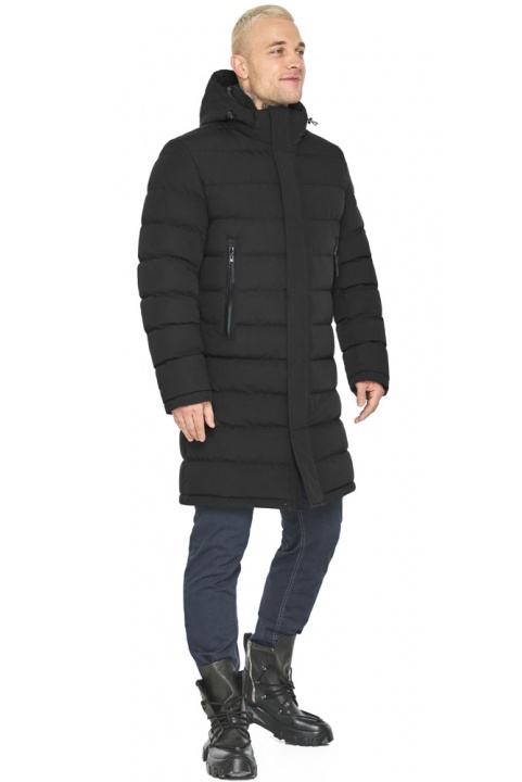Брендовая чёрная куртка мужская на зиму модель 51801 Braggart "Dress Code" фото 1
