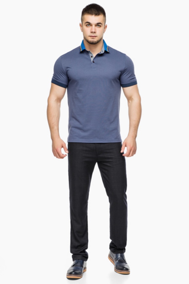 Трендовая футболка поло мужская цвет джинс модель 6285 Braggart фото 2