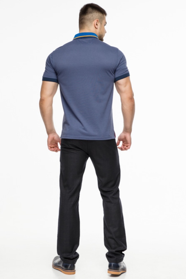 Трендовая футболка поло мужская цвет джинс модель 6285 Braggart фото 5