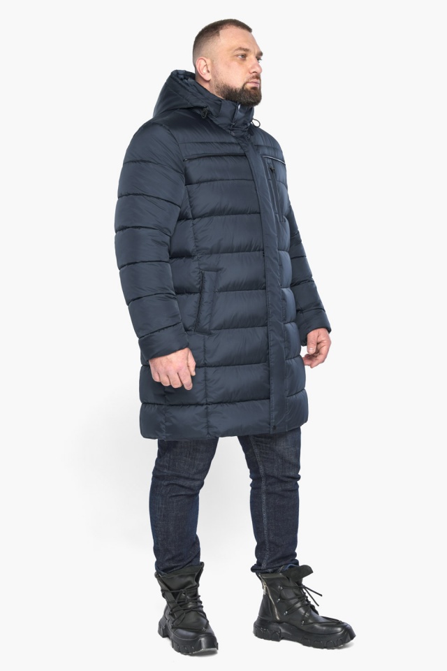 Куртка трендовая мужская зимняя тёмно-синяя модель 63949 Braggart "Dress Code" фото 2