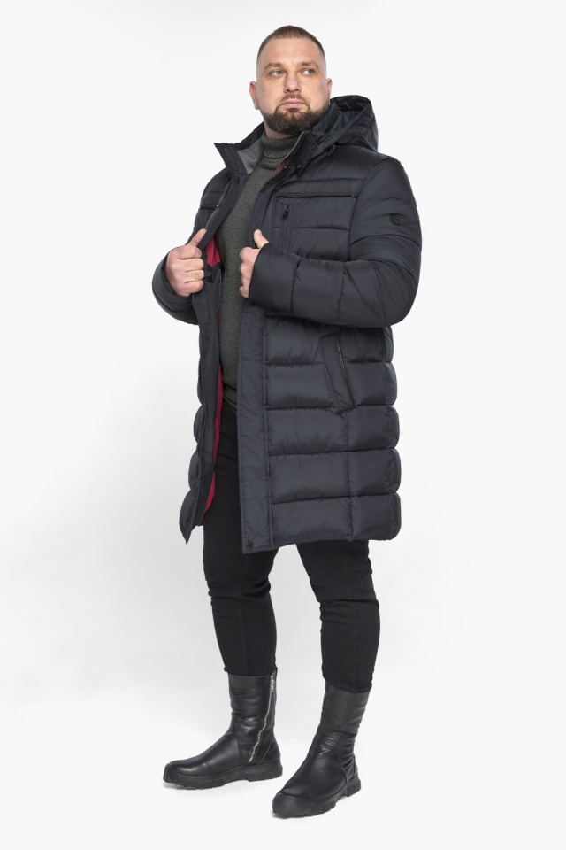Графитовая куртка зимняя мужская с воротником модель 63949 Braggart "Dress Code" фото 2