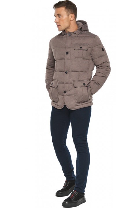 Куртка – воздуховик із кишенями осінній чоловічий горіховий модель 35230 Braggart "Angel's Fluff Man" фото 1